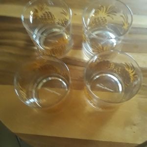 Cocktail glasses, Tommy Bahama in gold trim.